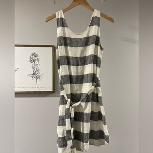 Anthropologie a loves a striped 100% linen dress size small